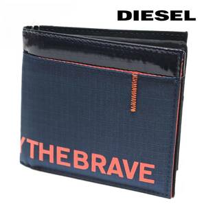 《DIESEL ディーゼル》新品 軽量【ONLY THE BRAVE】スタイリッシュな2つ折り財布 ウォレット プレゼントにも ラッピング袋付 A8840