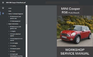 MINI R56 Cooper S クーパーS ワークショップマニュアル 整備書 ミニ (Cooper JCW One ジョンクーパーワークスも選択可能