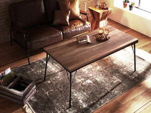 120×60　継脚式 こたつ 長方形 コタツテーブル ソファテーブル 男前 ブルックリンスタイル ローテーブル センターテーブル