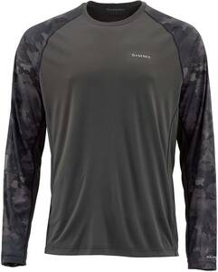 Simms Solarflex LS Crewneck Prints Hex Flo Camo Carbon UPF 50+ クルーネック　長袖フィッシングシャツ US:M