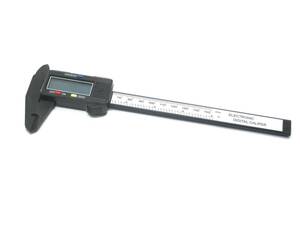 高精度 0.1 mm ノギス コンパクト 150mmデジタルノギス カーボンファイバー 液晶表示 内径/外径/深さ/段差測定 ゼロセット (ブラック)