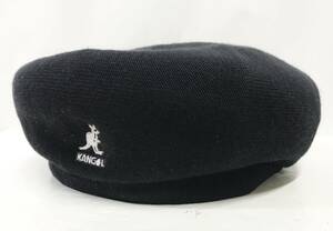 KANGOL カンゴール ベレー帽 ブラック L ロゴ刺繍 ハンチング 帽子