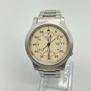 1円〜 4M SEIKO 5 腕時計 セイコー ファイブ 7S26-02J0 自動巻き AUTOMATIC 動作確認済み デイデイト ステンレススティール 21石