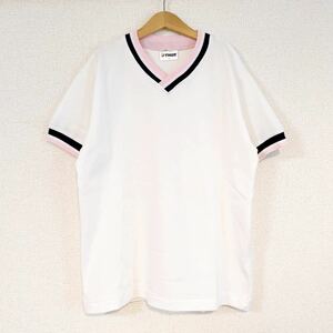 ★新品★School Tiger★スクールタイガー体操服★体操着★半袖Tシャツ★カットソートップス★ピンク×ブラック黒★Vネック★Sサイズ★速乾