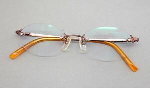 EU-0217■ミチコロンドン 眼鏡フレーム チタン製 1037-16 48 度入り 中古