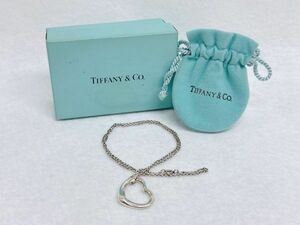 良品 Tiffany&Co. 925 オープンハート ネックレス 保存袋/箱付 ペンダント SV シルバー レディース ブランド アクセサリー ティファニー