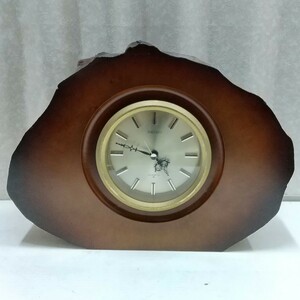 【 SEIKO 】 置き時計 昭和レトロ 天然木 無垢材 木製　※動作品