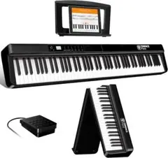 電子ピアノ 88鍵盤 折り畳み 電子オルガン 軽量 持ち運び便利 コンパクト