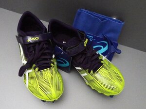 #【タグ付】asics アシックス HEATSPRINT FR 8 ヒートスプリントFR TTP528 500 27cm やや訳あり ハンドル付 陸上スパイク 兼用 短距離 (札)