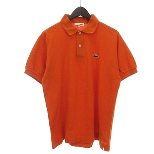 ラコステ LACOSTE 80’S CHEMISE ポロシャツ カットソー 半袖 鹿の子 コットン ロゴ ワニ ワンポイント L1212 オレンジ 4 メンズ