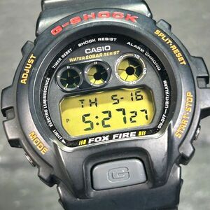 美品 CASIO カシオ G-SHOCK ジーショック FOXFIRE DW-6900B-9 腕時計 クオーツ デジタル ラウンド ブラック 多機能 ステンレス 動作確認済