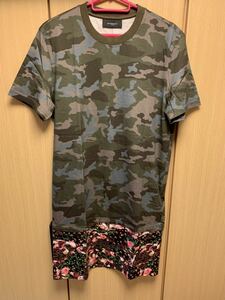 正規未使用 14SS GIVENCHY ジバンシー ジバンシィ 迷彩 花柄 レイヤード Tシャツ カットソー S ■品番 14S7301611