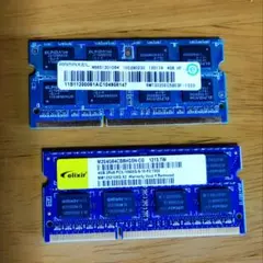 パソコンメモリ 2枚 Elixir Ramaxel 4GB x 2枚