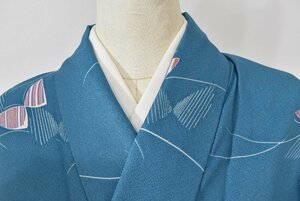 小紋 着物 夏着物 単衣 蝶々 おしゃれ 身丈160cm 裄丈67cm　★ kb-4940 桜庭呉服店