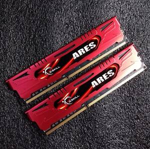 【中古】DDR3メモリ 16GB[8GB2枚組] G.SKILL Ares F3-1600C9D-16GAR [DDR3-1600 PC3-12800]