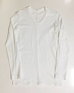 VADEL tight jersey draping v neck 48 新品 ホワイト Vネック カットソー ロンT 長袖 ロングスリーブ Tシャツ 白 WHITE バデル