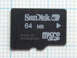 ★SanDisk microSDメモリーカード ６４ＭＢ 中古★送料６３円～
