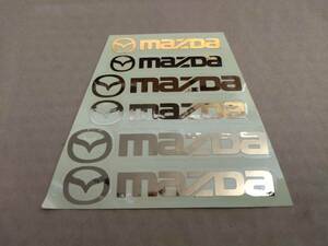 【送料無料】 MAZDA(マツダ) 耐熱ステッカー ゴールド 大中小６枚セット ⑥
