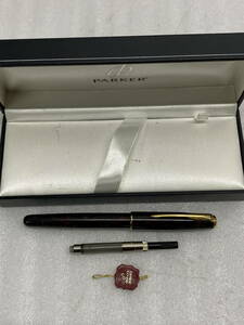 ●PARKER　パーカー　万年筆　SONNET ペン先18K(750)　書き具合不明　現状お渡し　ケース 　インク汚れあり　中古(u240301_4_50)