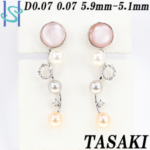 限界値下げ品【最大50%OFF】タサキ 田崎真珠 淡水パール イヤリング シェル K18ホワイトゴールド TASAKI 送料無料 美品 中古 SH83403