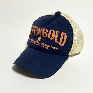 R.NEWBOLD ☆ メッシュキャップ ネイビー ホワイト 57cm〜 アメカジ ストリート 大人カジュアル 古着 Y2K アールニューボールド■SHW216