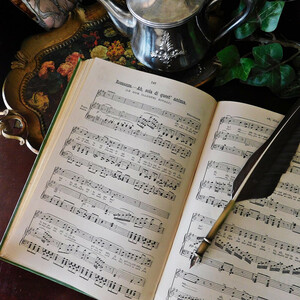☆゜+.19世紀　楽譜　オペラ曲の楽譜集　音楽　アンティークブック　ヴィンテージ本　洋書　古書　イギリス　レトロ　インテリア