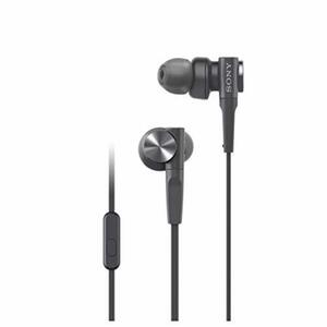 ソニー イヤホン 重低音モデル MDR-XB55AP : カナル型 リモコン・マイク付き ブラック MDR-XB55AP B