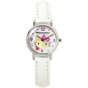 ハローキティ グッズ 腕時計 ウォッチ キティ HK07-131 ホワイト 革 ベルト バント サンリオ キャラクター レディース キッズ 時計