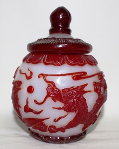 中国アンティーク　清時代の茶道具　乾隆ガラス　ソーダガラス