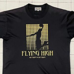 ボールライン【BALL LINE】FLYING HIGH バスケットボールプロショップ STEP×STEP半袖Tシャツ Mサイズ ブラック×イエロー/黒黄 ダンク