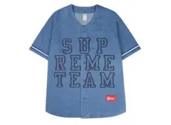 Supreme Denim Baseball Jersey Blue