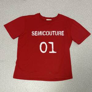 H238/Semicouture セミクチュール赤半袖Tシャツ・小キズ有り（M相当）