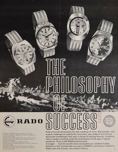 稀少・時計広告！1969年ラドー 時計広告/Rado Voyager/Golden Horse/DiaStar 8/Day-Night/Watches/Swiss/H