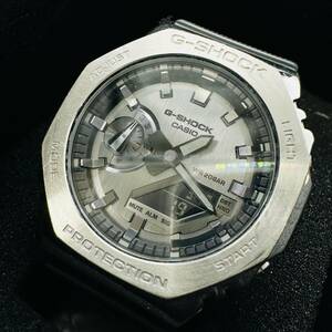 CASIO カシオ G-SHOCK GM-2100-1AJF 5611 WR20BAR 稼働品 箱付き ラバーベルト 中古品 黒 メタル 小傷あり 八角形 かっこいい 腕時計 3613