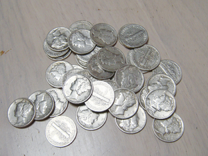 ★10枚の価格★　アメリカ マーキュリーダイム コイン（リバティヘッド 10セント） 銀貨　複数、大量購入可能です