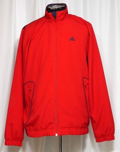 ☆美品 adidas アディダス 裏地メッシュ ウインドジャケット ウインドブレーカー トラックジャケット レッド メンズO(LL,XL)サイズ