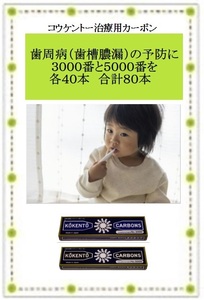 歯周病（歯槽膿漏）の予防に　３０００番と５０００番を各４０本　合計８０本　コウケントー　光線治療器用　国産カーボン