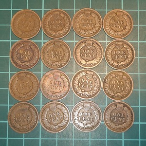 【1円スタート】アメリカ合衆国　旧1セント硬貨　One Cents　米国　古銭　インディアンヘッド　コンチョ　おまとめ