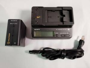 バッテリー充電器セット♪ SONY NP-F950 AC-V700 撮影機材用 動作確認済み 電源ケーブル長約190㎝