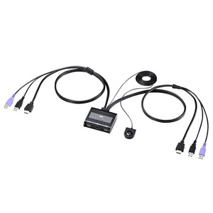 HDMI対応手元スイッチ付きパソコン自動切替器 (2:1) 手元切替スイッチで簡単に切り替えできる サンワサプライ SW-KVM2WHU 新品 送料無料