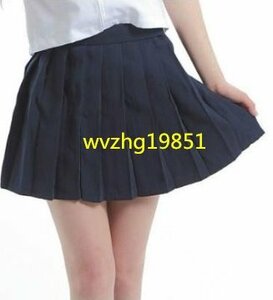 女子高生 制服スカート ショート S-XLサイズ選択/1点 プリーツ スカート 紺色S-XL