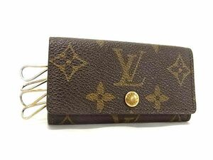 1円 ■美品■ LOUIS VUITTON ルイヴィトン M62631 モノグラム ミュルティクレ4 4連 キーケース 鍵入れ ブラウン系 BF6676