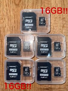 microSDカード 16GB［5枚セット] (SDカードとしても使用可能!)