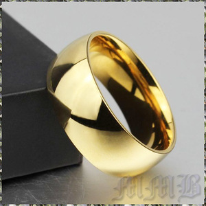 [RING] 22K Gold Filled 316L High Polish イエロー ゴールド ハイポリッシュ 平甲丸 8mm ワイド リング 28号 (6g)