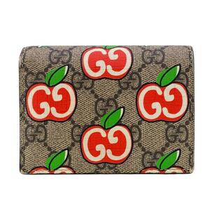 GUCCI/グッチ 624641 GGアップル PVC 二つ折り財布 ベージュ レディース ブランド