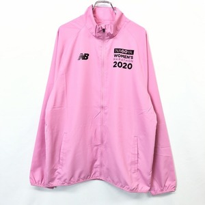 【新品】NEW BALANCE 薄手 ジップアップ ジャケット ブルゾン 名古屋ウィメンズマラソン 2020 長袖 ポリ100% L ピンク レディース 女性