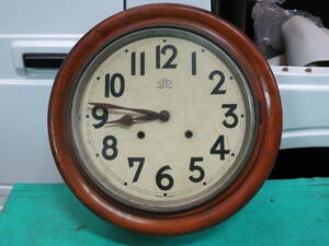 大型ゼンマイ式柱時計　 レトロ アンティーク 木製 機械式 アナログ 古い丸時計 掛時計 振り子式 トレードマークST　多分SEIKOセイコー