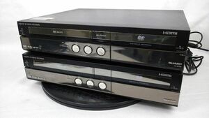 EM-102780〔ジャンク/通電確認済み〕HDD・DVD・ビデオ一体型レコーダー AQUOS 2台セット [DV-ACV52]×2 (シャープ sharp) 中古