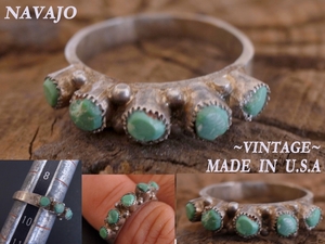 40s50s ビンテージ NAVAJOナバホ Fred Harvey ターコイズRING スネークアイ USAアメリカ製 vintage インディアンジュエリー RRLモデル Hopi