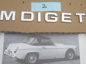 中古 MG MIDGET1275◆MGミゼット1300Ⅱ/Ⅲ ★ＭＩＤＧＥＴネームプレート◆BMC・ミジェット・ＢＬＭＣ・ＭＧＢ ②